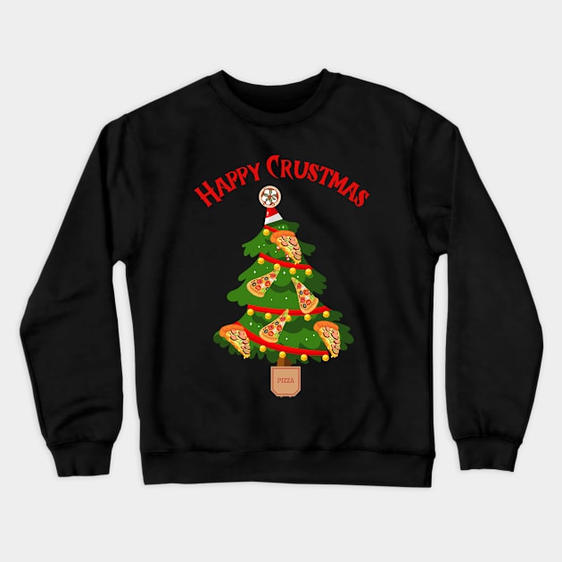 Christmas - Happy Crustmas, Christmas pizza, Family matching T-shirt, pjama Crewneck Sweatshirt by DigillusionStudio